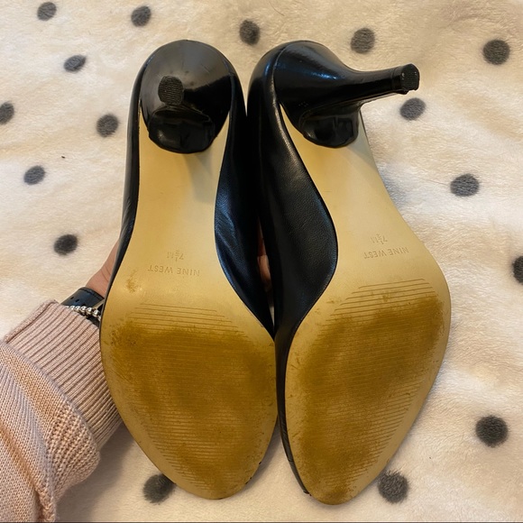 NINE WEST | Peep toe black stiletto heels - Picture 2 of 6